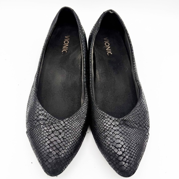 Vionic Caballo Pointed Ballet Flat Snake - Picture 2 of 8